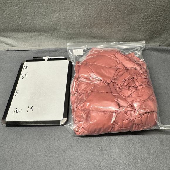 Uniqlo Down Puffer Jacket Womens Small Dusty Rose Pink Full Zip Packable - Picture 7 of 7